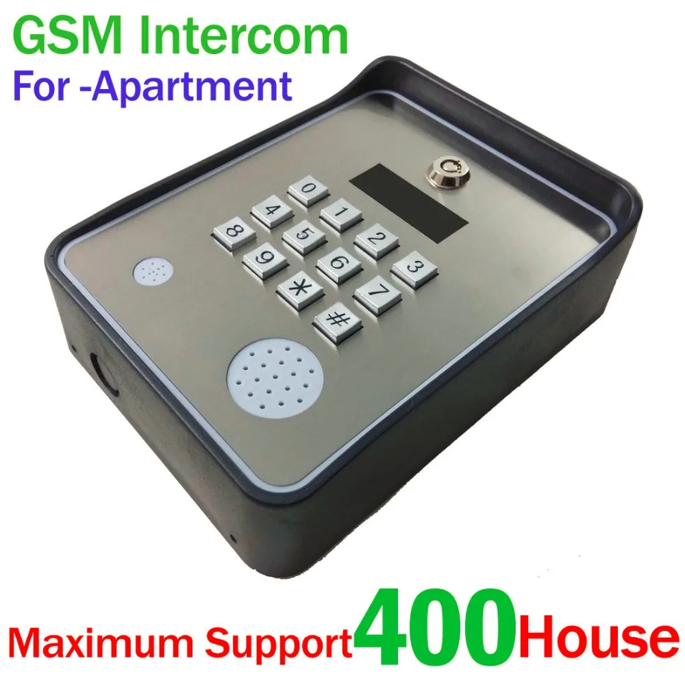Keypad Wireless GSM audio Door Phone Intercom SMS Door lock remote release and security alarm