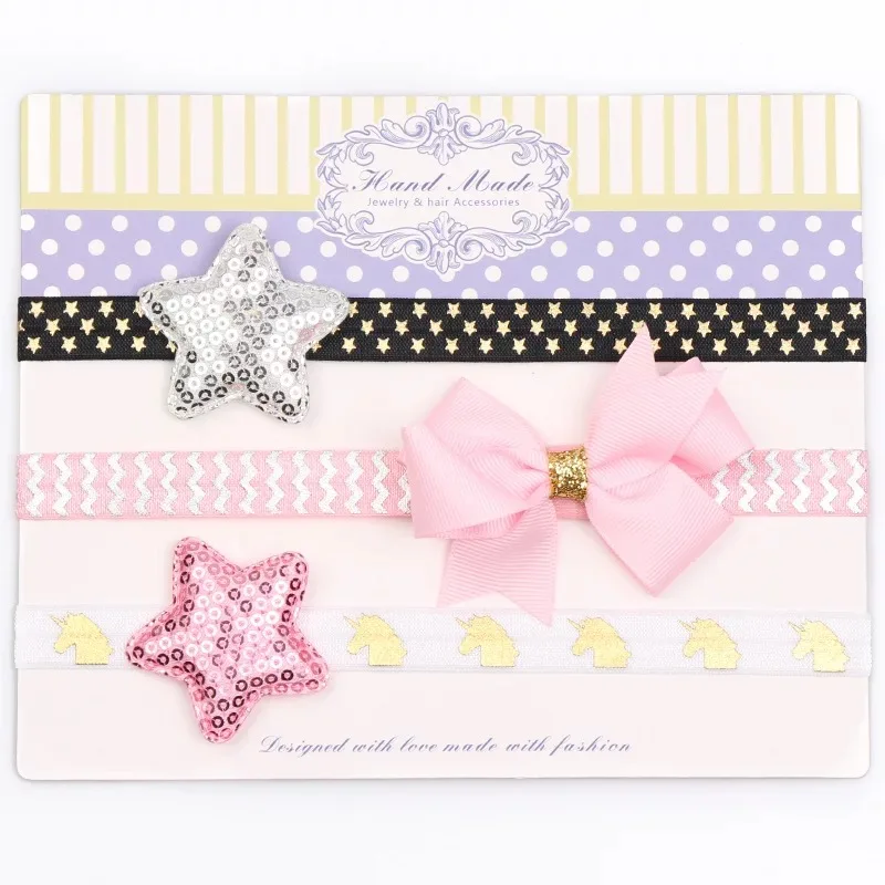 MIXIU 3pcs/set Ribbon Bowknot Baby Headband Floral Star Dot Elastic Hairband Boutique Hair Bands Newborn baby Hair Accessories