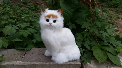 

cute simulation yellow cat polyethylene & fur cat model gift about 21x17cm167