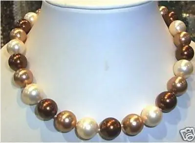 

AAA+ 10mm 18" south sea Multicolor shell pearl necklace 23234