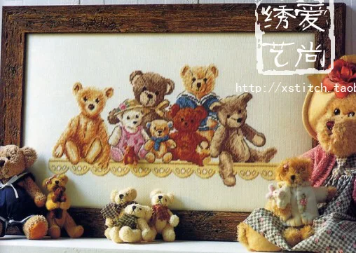 Набор для вышивки крестом ZZ353 Bear Family из хлопка|Канва Aida| |