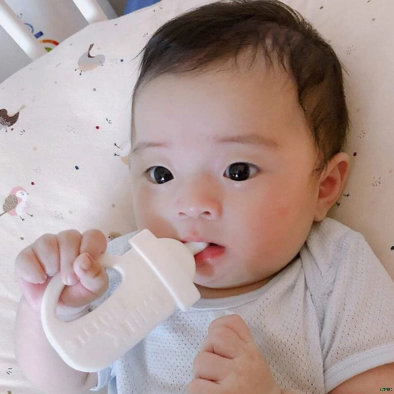 

1Pcs Silicone Baby Teether Small Milk Bottle Modeling Infant Molar Stick Pacifier Supplies Toys