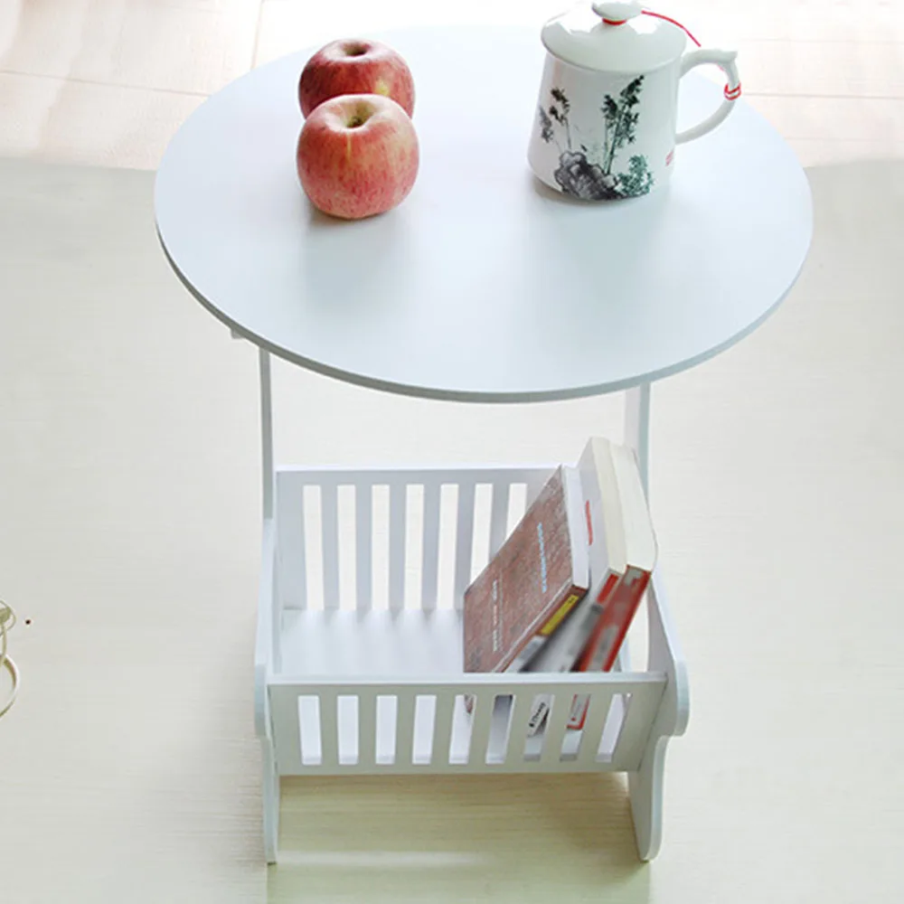 Multifunction Wooden Storage Shelf Coffee Desk Coffee Table Tea Table Desk Leisure Magazine Storage Rack Table Hollow Carved