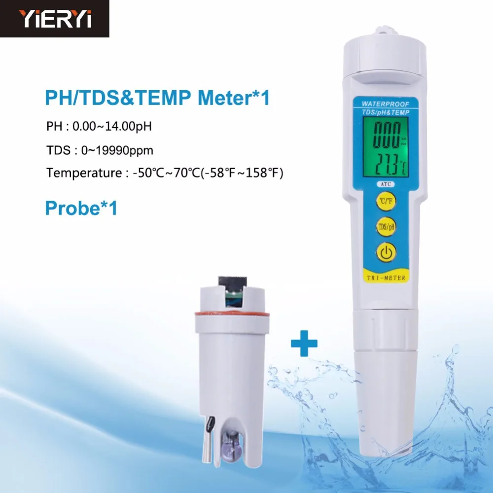 PH-983 3 в 1 многопараметрический pH монитор для измерения температуры воды ручка Тип pH EC TEMP Acidometer пить воду качество анализатор
