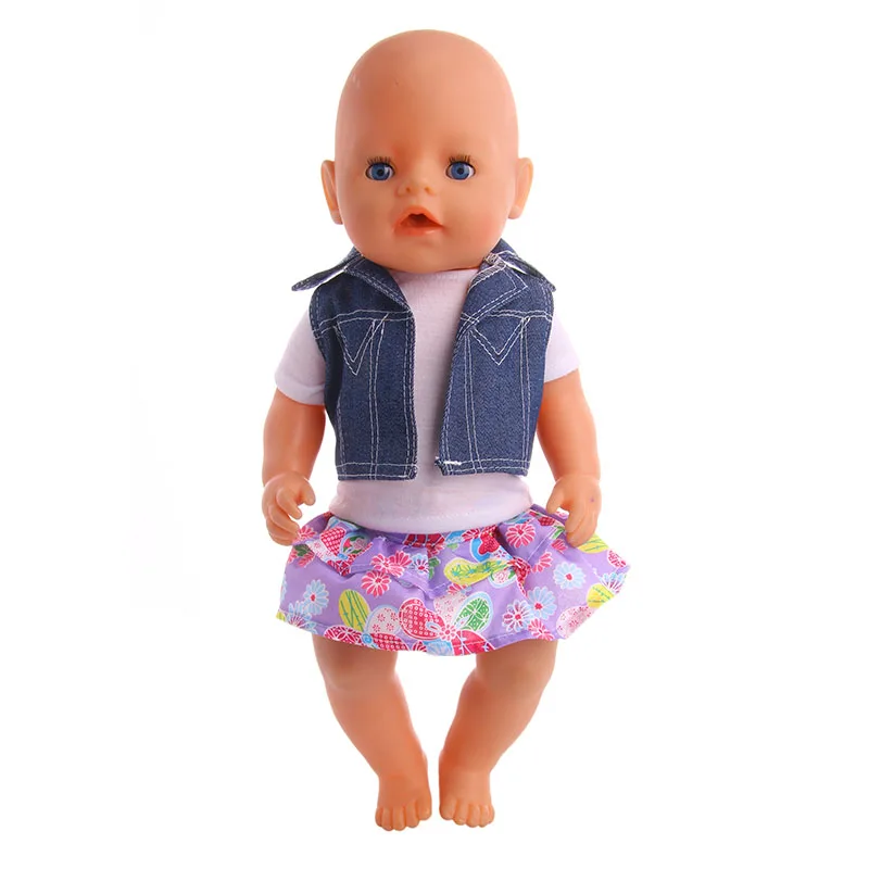 Кукольная одежда, 15 видов стилей, одежда ручной работы, платья, юбки для 18 дюймов, американская кукла и 43 см, кукла для новорожденных, аксессуары для поколения девочек