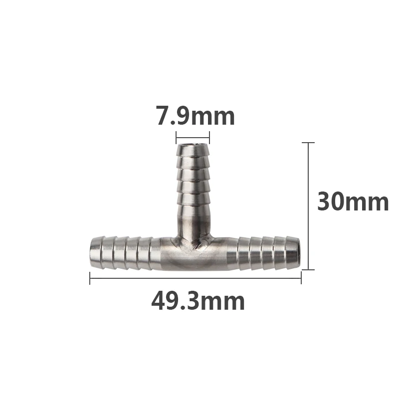 2 шт./лот шланг типа тройник образный фитинг, нержавеющая сталь Т-образный шланг с колючей фитинг с 8 мм пивной шланг домашнего пивоварения
