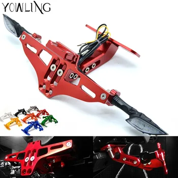 

Universal Motorcycle LED light Adjustable Multi-angle Fender Eliminator License Plate Bracket Holder Tidy Tail For Sport Bike