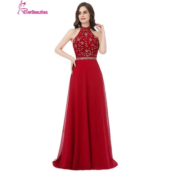 

Robe De Soiree Luxury Evening Dresses Long 2020 Chiffon with Beaded Kaftan Prom Party Dresses Abendkleider Abiye