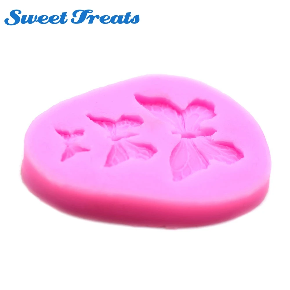 

Sweettreats 1PCS 3D Butterfly Shape Silicone Mold Mould 3 Cavities For Soap,Candy,Chocolate,Ice,cake wedding decoration bakeware