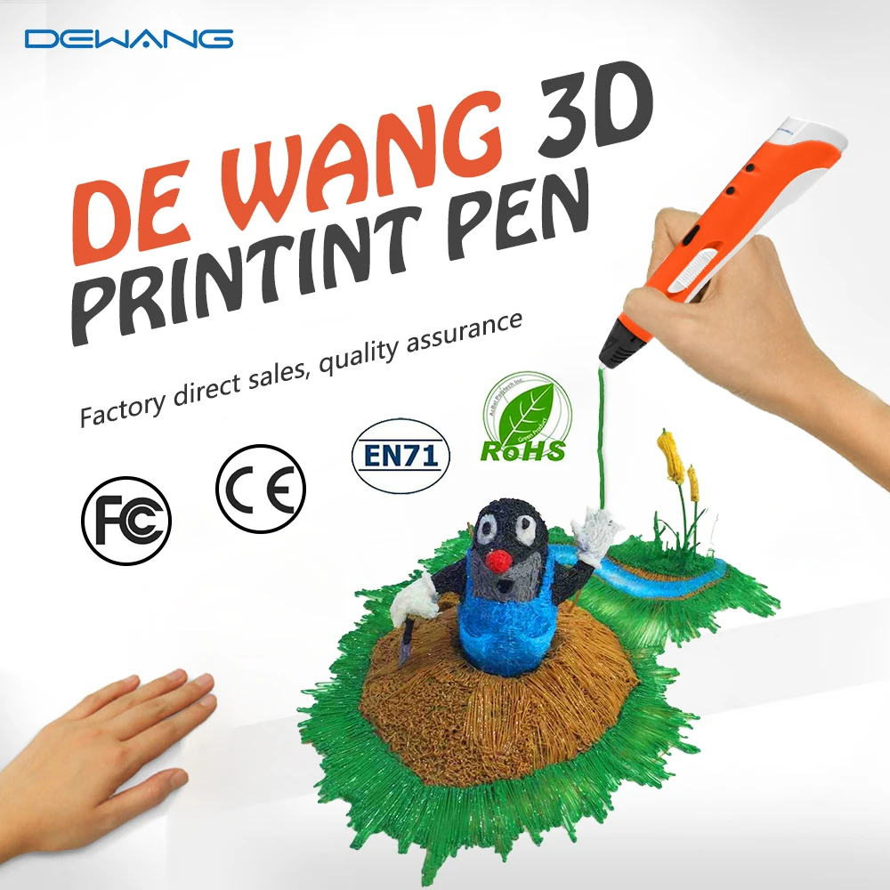 Dewang creative 3d ручка 1.75 мм abs/pla diy kid toy с 9 м накаливания 3d печать перо для рисования