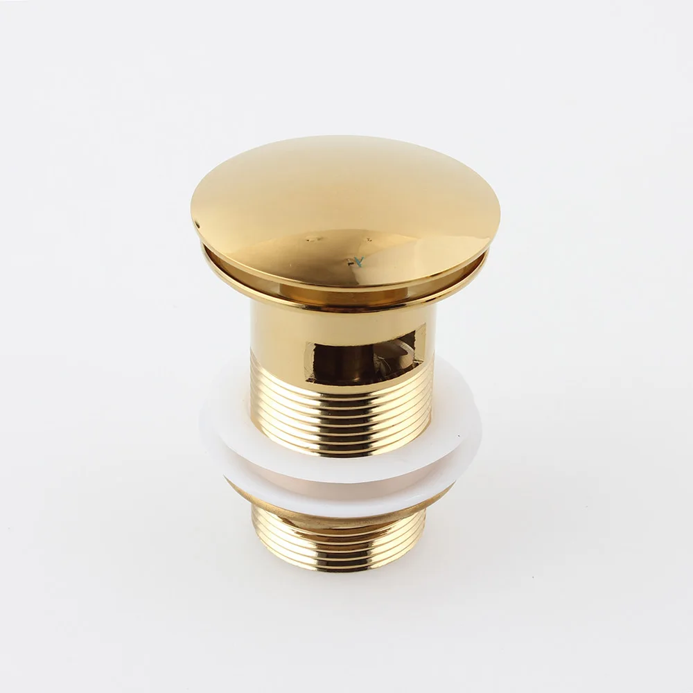 Gold Basin Sink Slotted Pop Up Waste Drain Brass 1