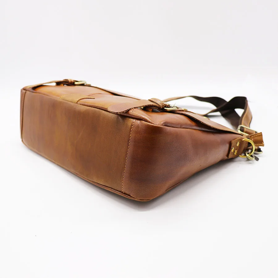 Бренд GO-LUCK, натуральная кожа, винтажная деловая сумка 14 дюймов с верхней ручкой, портфель, мужская сумка через плечо, мужские сумки-мессенджеры