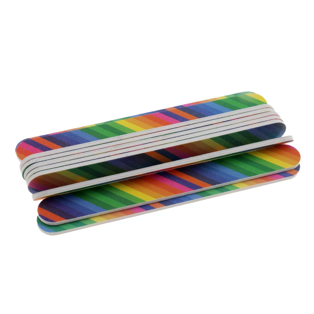 10pcs Dual Sided Salon Nail Files Sanding Buffer For Nail Art Tips Polishing Manicure Tools Nail Files Emery Board