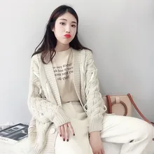 ฤดูใบไม้ร่วงใหม่ชุดรูปแบบ-2019 ถัก Unlined Upper Garment ผู้หญิง Cardigan Chalaza สดเสื้อกันหนาว Coat(China)