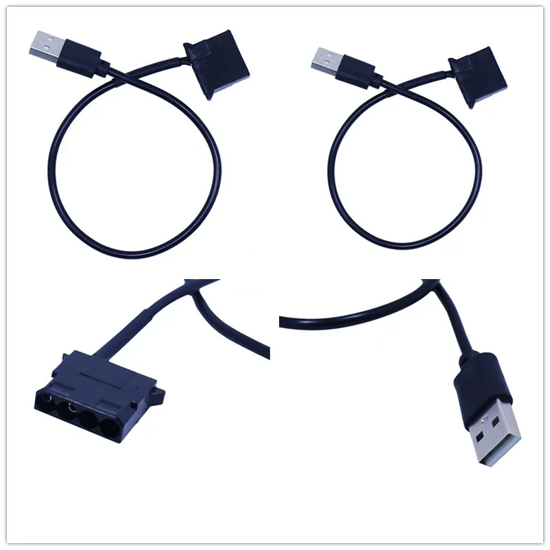 

1PC 4Pin Female to 5V USB Male USB Adapter Cable 1pc USB to 4 Pin Molex Fan Power Cable Computer Case Adapter Cord