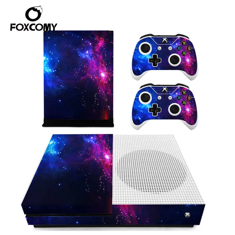 

Colorful Starry City Custom Vinyl Console Cover For Microsoft Xbox One SLIM Skin Stickers Controller Protective For XBOXONE S