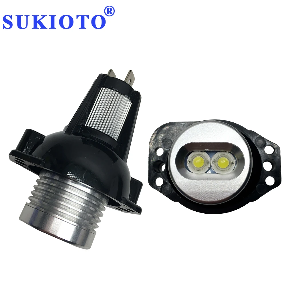 SUKIOTO 1 Pair 6W LED Marker E90 Angel Eyes Halo Ring White Blue Red E90 Marker DRL E91 Car Styling angelic eye LED car light (7)