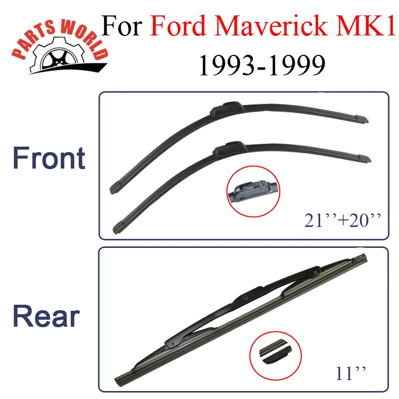 Wiper Blades For Ford Maverick MK1 1993 1999 Rubber Front And Rear