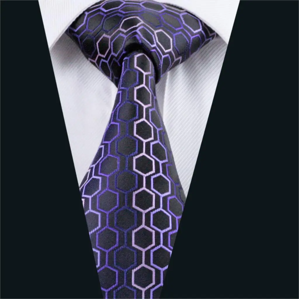 Aliexpress.com : Buy DH 623 Mens Tie Purple Geometric NeckTie Silk ...