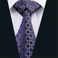 Dh-623 Для мужчин S Галстук Фиолетовый геометрический галстук шелк жаккард Галстуки для Для мужчин Бизнес Свадебная нарядная одежда
