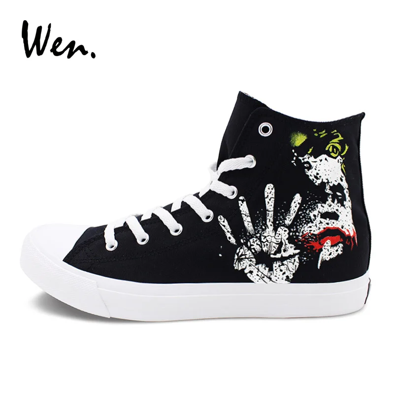 

Wen Hand Painted High Top Shoes for Men Women Original Design Joker Color Drawing Canvas Sneakers Skateboarding Shoes