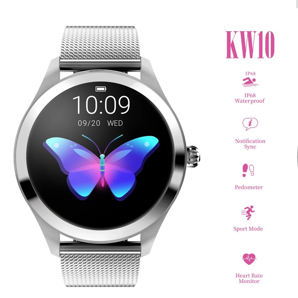 

KW10 Smart Watch Women 2019 IP68 Waterproof Heart Rate Monitoring Bluetooth For Android IOS Fitness Bracelet Smartwatch Relogios