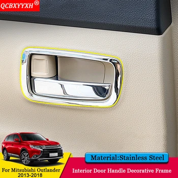 

QCBXYYXH Car Styling Stainless Steel Car Interior Door Bowl Stickers Sequins Auto Accessories For Mitsubishi Outlander 2013-2018