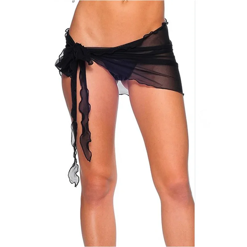 

Summer Cover Up Beach Woman Skirt Ladies Skirts Bikini Cover Up Pareo Ruffle Skirt Bathing Suit Solid Color Women Beach Skirts