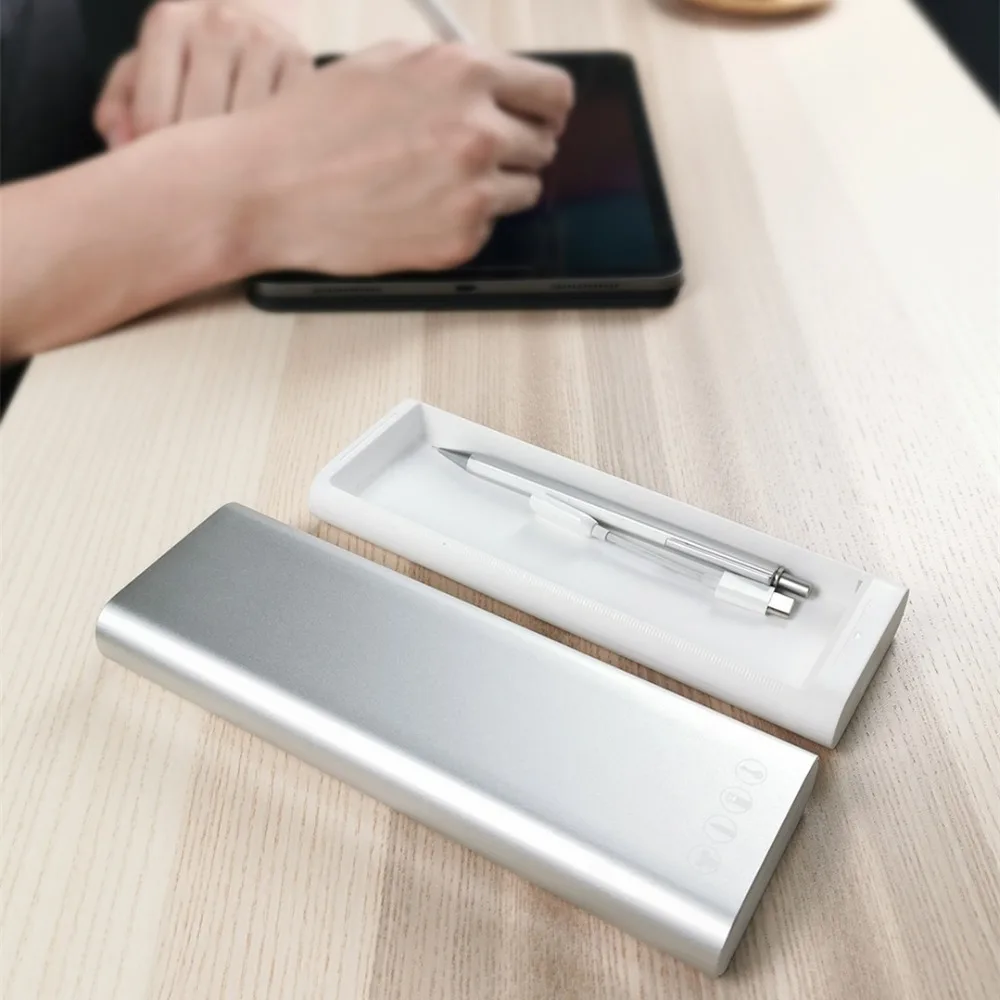 MI Mijia Miiiw Aluminum Alloy Pencil Case Stationery Box Press Pop-up Switch For Apple Pencil 2 Headphone Data Cable Storage Box