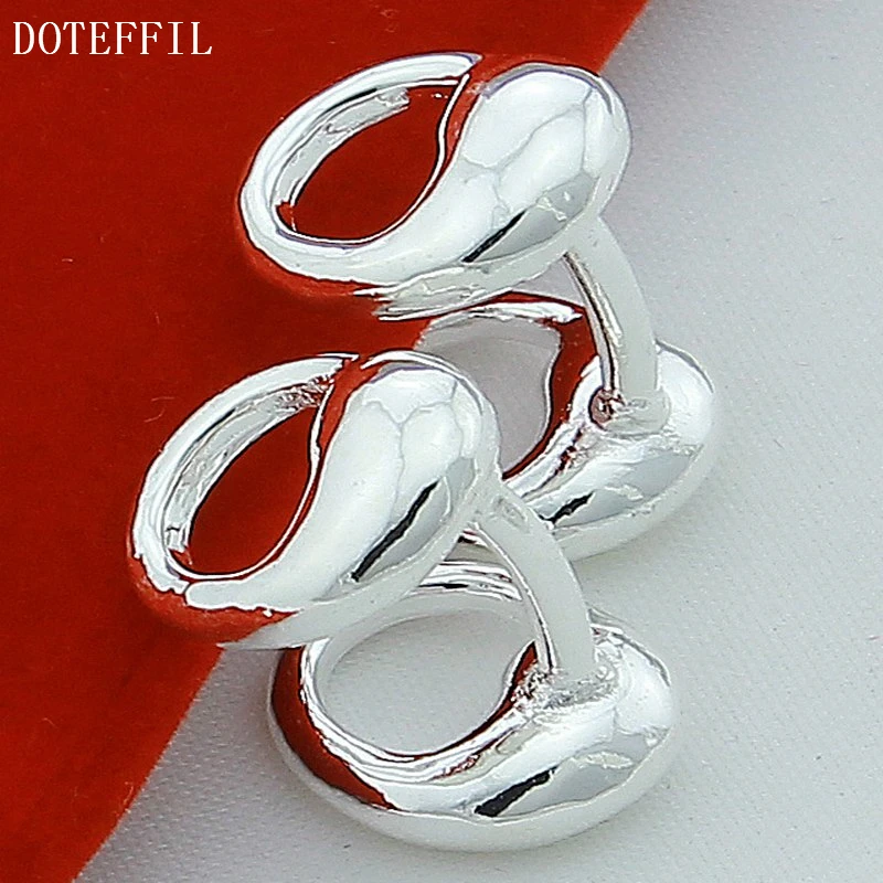 DOTEFFIL 925 Sterling Silver Water Drop Solid Silver Cufflinks For Men Women Wedding Engagement Party Jewelry-3