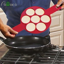 Moldes de Torta de silicona Huevos Fixator Herramienta de Pastelería Hornear Cocinar Tortillas Antiadherente Fabricante de La Torta de Huevo Moldes de Anillo Rápido Fácil DIY Flipper