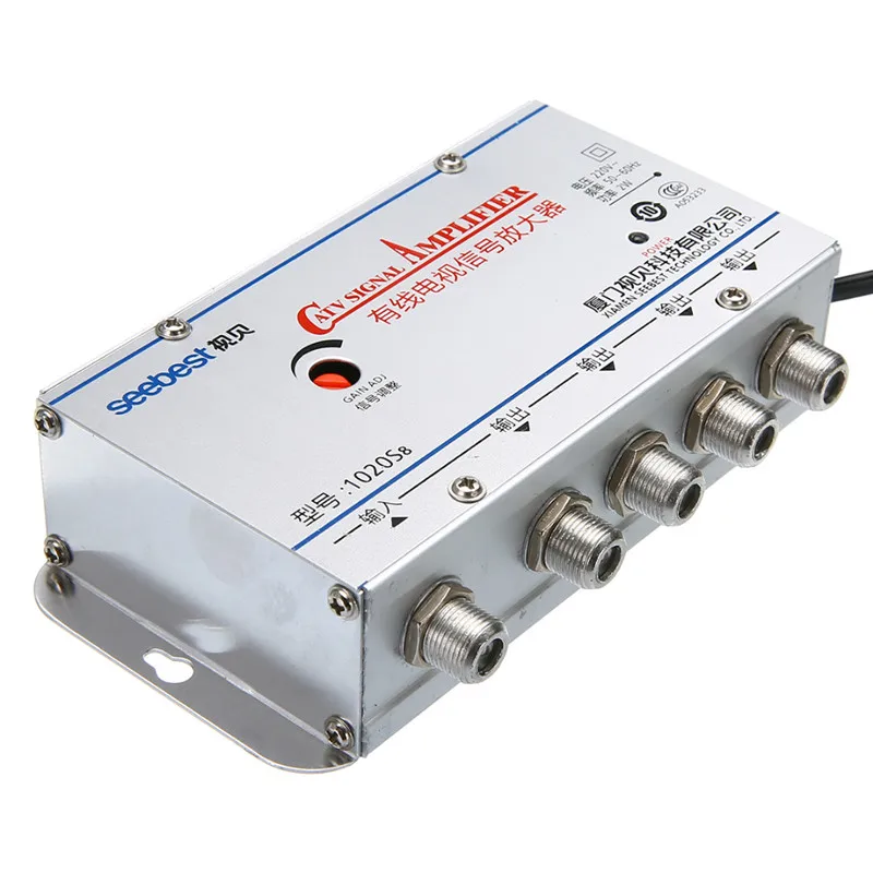 4Way CATV VCR TV Antenna Signal Amplifier 20DB High Quality Catv Booster Splitter 45-860MHz TV Antenna Mayitr