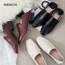 MEGCIA; коллекция года; модные лоферы; женская повседневная обувь из натуральной кожи на плоской подошве; Мокасины с круглым носком; водонепроницаемые мокасины; черная обувь на плоской подошве; Новинка; MC912