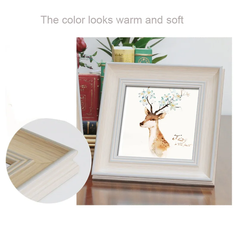 Creative square shaped environmental protection plastic PS European Retro wall mounted and table photo frame