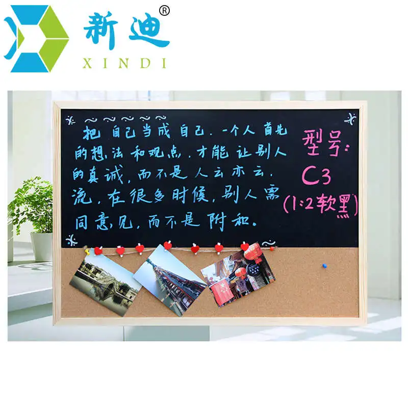 30*40cm Chalkboard Cork Board Wooden Blackboard Combination Board 1:2 Wood Frame Message Drawing Bulletin Boards