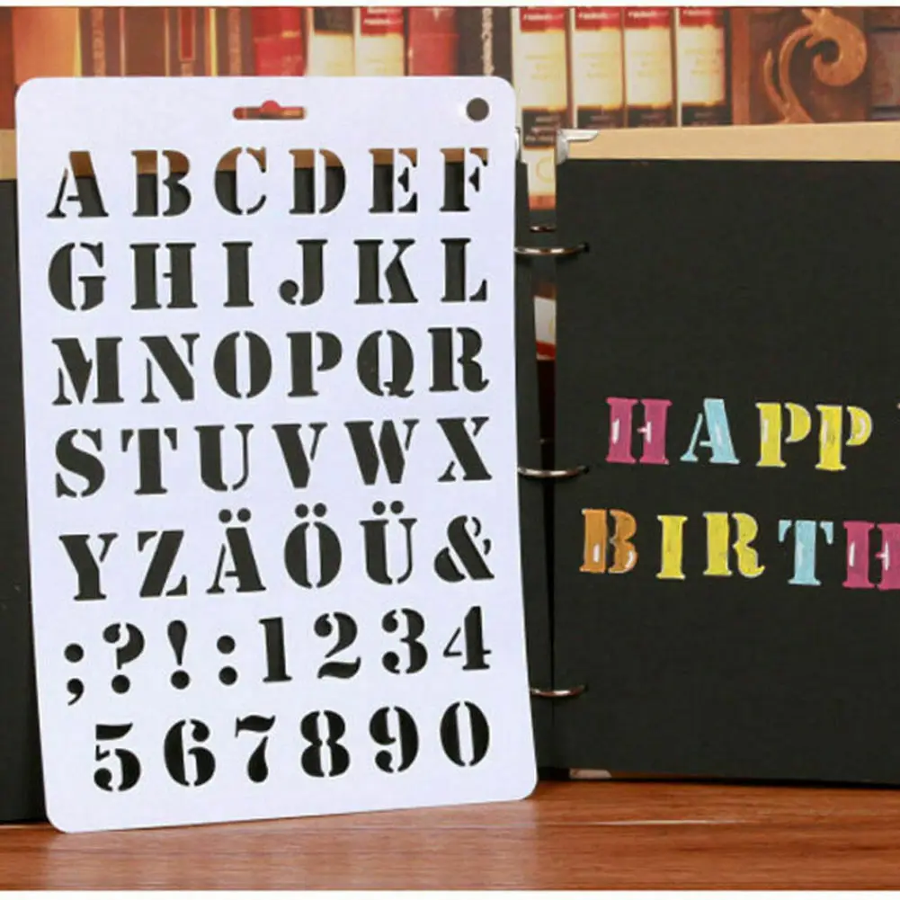 

Alphabet Letter Stencil Template Thin Plastic Letter Number Paint Art Craft Gift for DIY Scrapbooking Stamping Painting