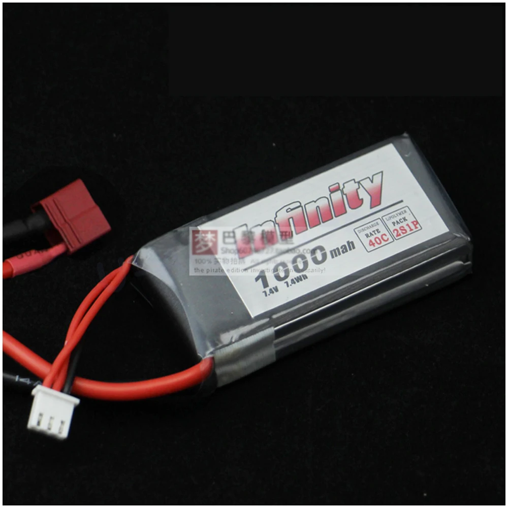 1 шт. Бесконечность литий LiPo Батарея 7 4 В 1000 мАч 40C Lipo T штекер для RC Quadcopter Drone