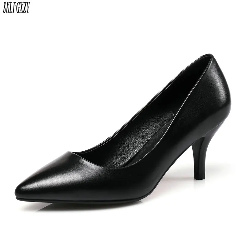 

SKLFGXZY New arrival fashion leather women shoes 100% leather sexy high heels quality women shoes size 34-40