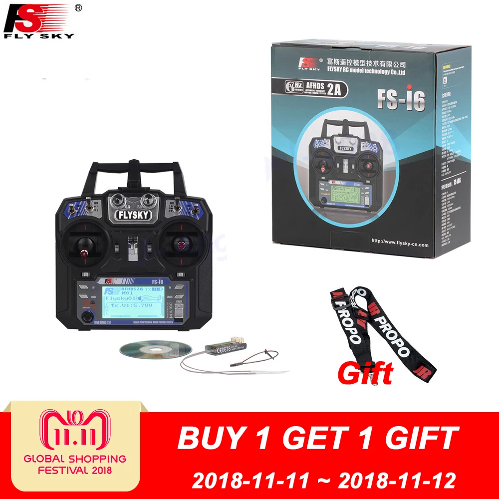 

Flysky FS-i6 FS I6 2.4G 6ch RC Transmitter Controller FS-iA6 Receiver For RC Helicopter Plane Quadcopter Mode 1 Mode 2