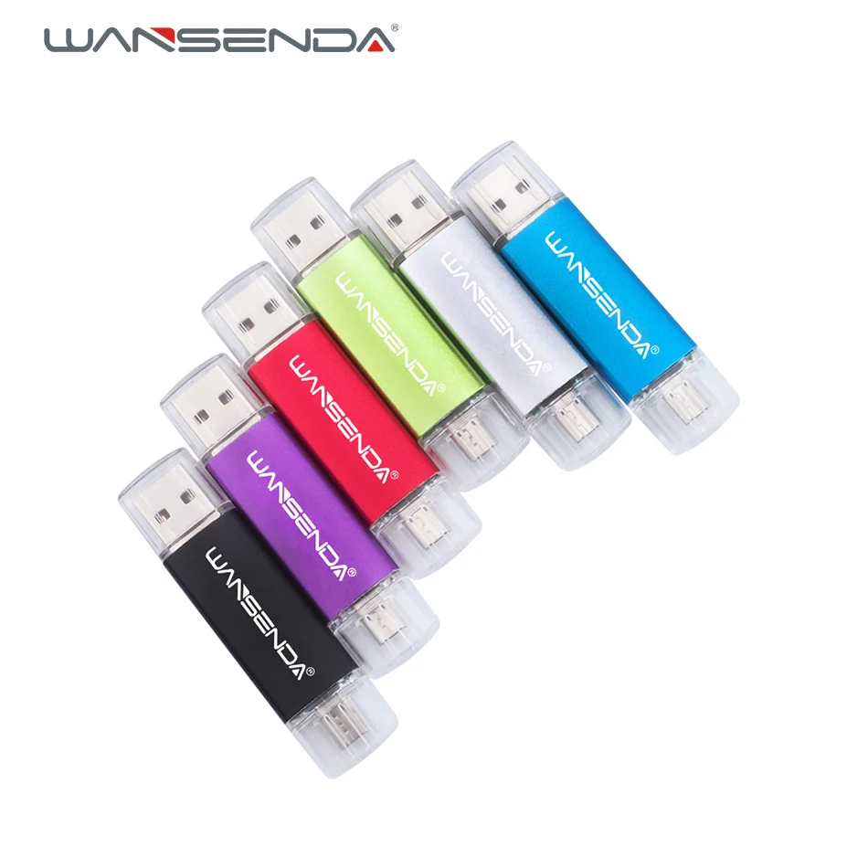 

Wansenda Metal USB Flash Drives OTG Pen Drive 4GB 8GB 16GB 32GB 64GB 128GB Pendrives Dual pendrive for android Smartphone/Tablet
