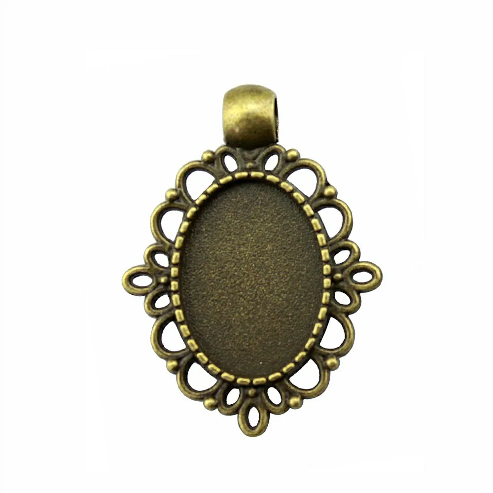 10pcs Fit 13x18mm Oval Glass Cabochons Cabochon Setting Base Vintage 2