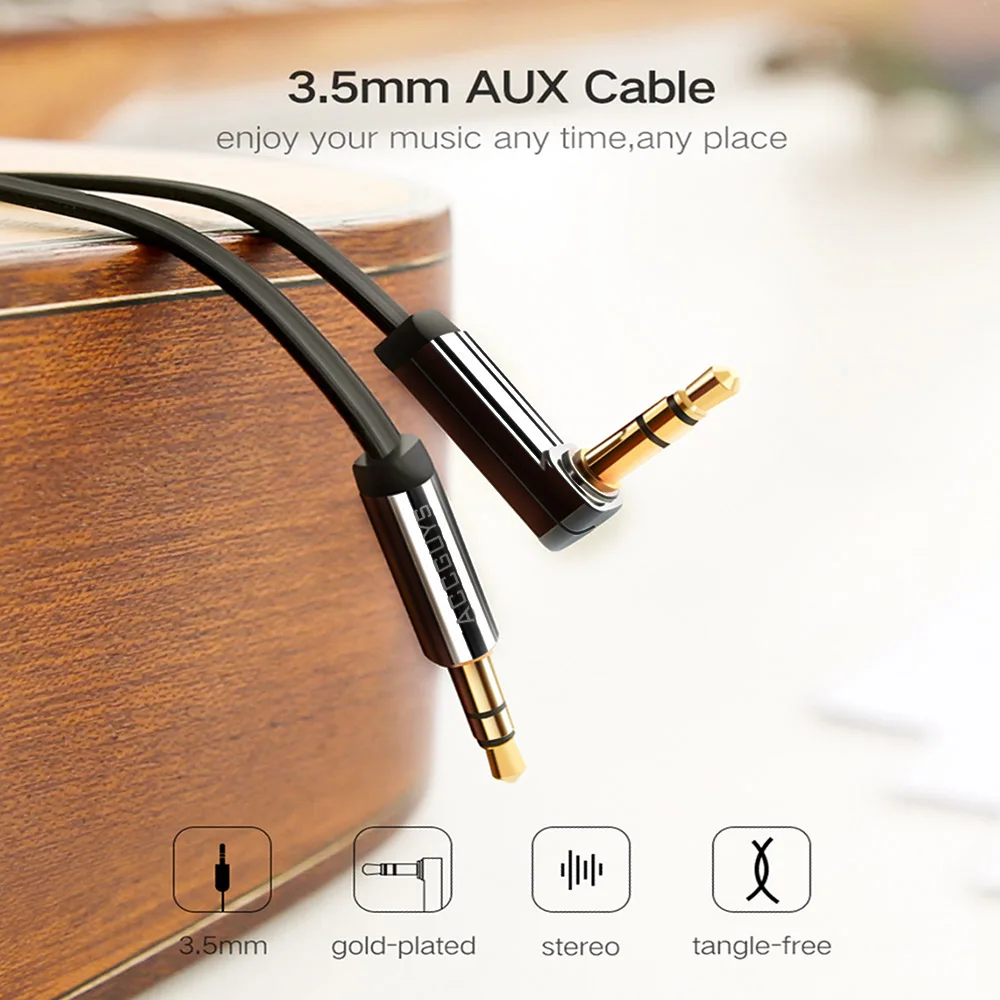 Goedkoop ACCGUYS Aux Kabel 3.5mm jack Male naar Male Audio Kabel L Vorm Aux Koord voor Auto iphone 8 plus hoofdtelefoon luidspreker MP3 4