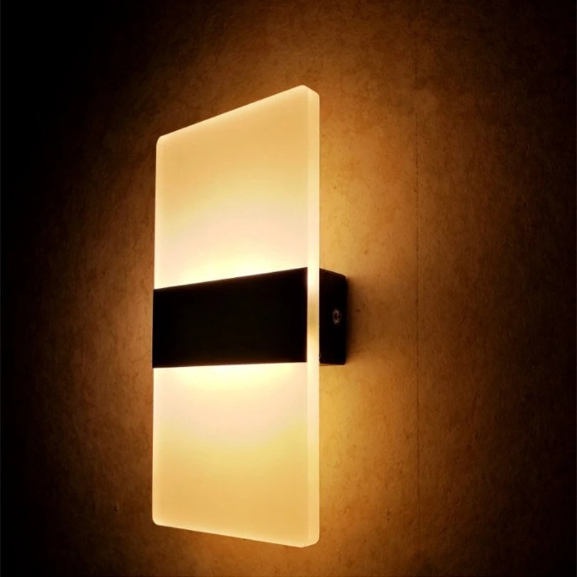 Современный элегантный акриловый светодиодный настенный светильник, AC85-265V настенный светильник, светильник для спальни, прихожей, ванной комнаты, декоративный светильник