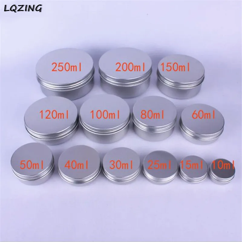 10 Round Lip Metal Tin Storage Jar Pot Cream Balm Containers Box&Lids Screw Top 
