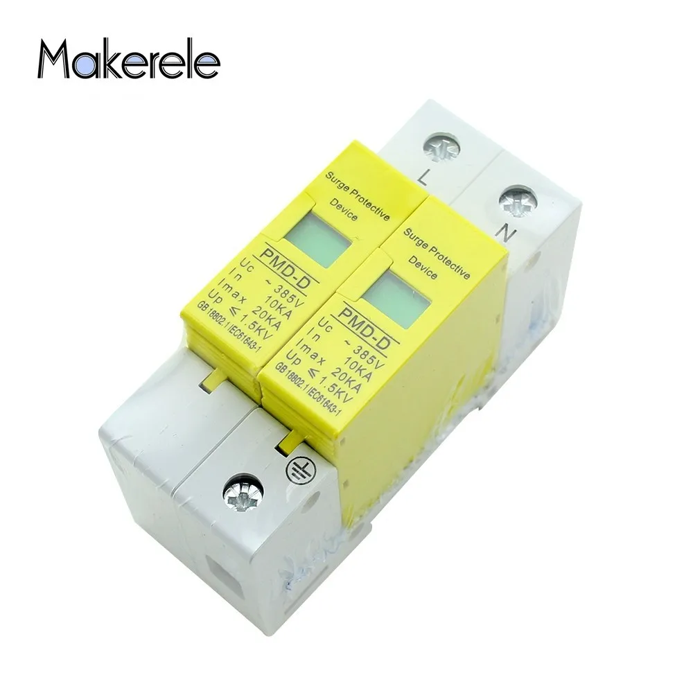 

SPD 1P+N 10KA~20KA 385VAC Mini House Surge Protector For Lightning Protection Protective Low-voltage Arrester Device