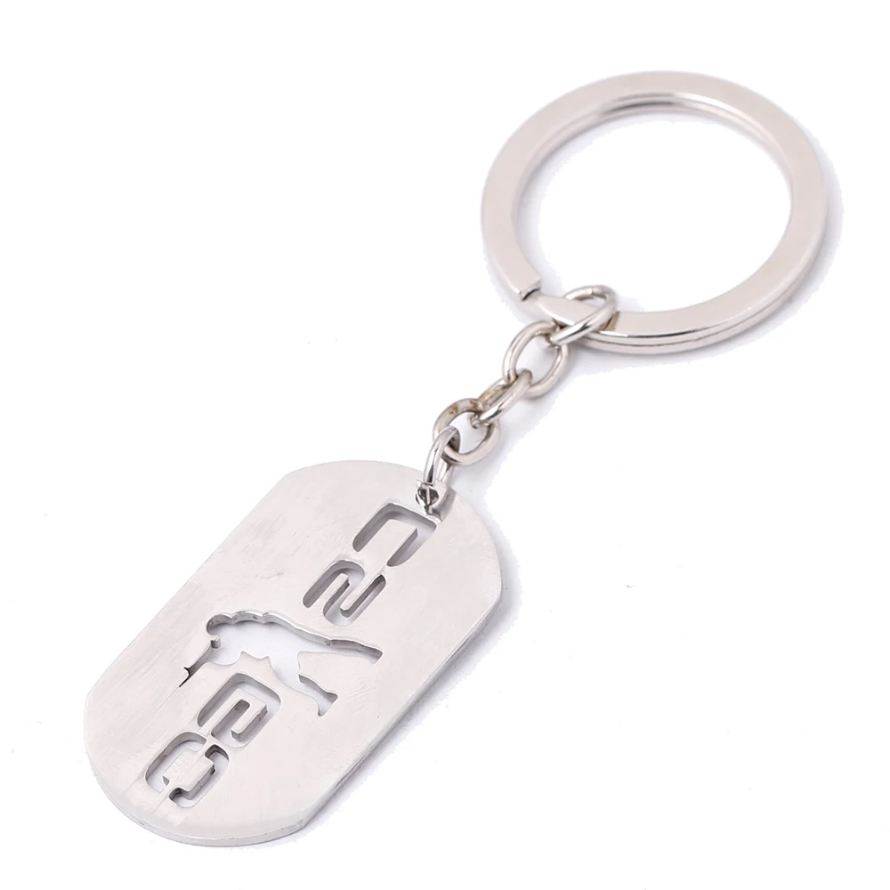 

Hot Game CSGO Stainless Steel Keychain CS GO Metal Key Chains For Men Male Keying Porte Clef Chaveiro Carro Porte Clef