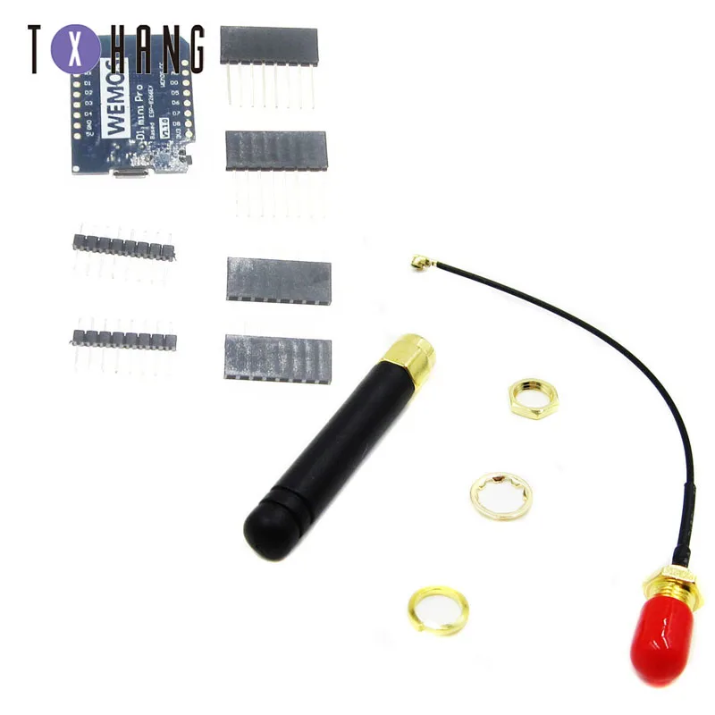 

For WEMOS D1 Mini Pro 16M Bytes External Antenna Connector NodeMCU ESP8266 ESP-8266EX CP2104 WIFI Development Board Micro USB