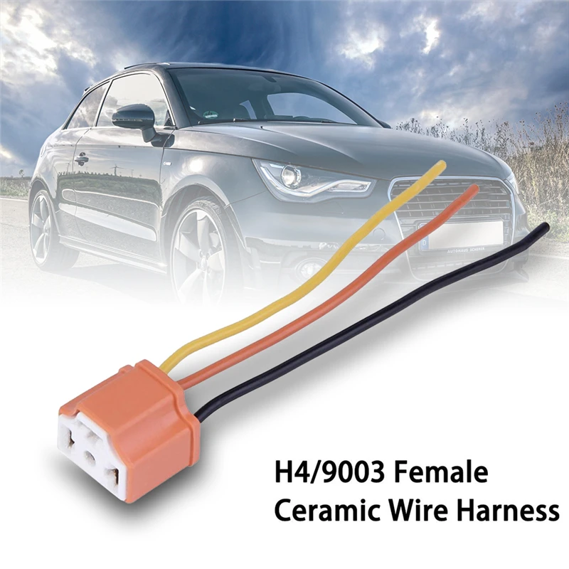 

H4/9003/HB2 Female Pigtail Ceramic Headlight Connector Plug Adapter Socket Fuse car Car light bulb