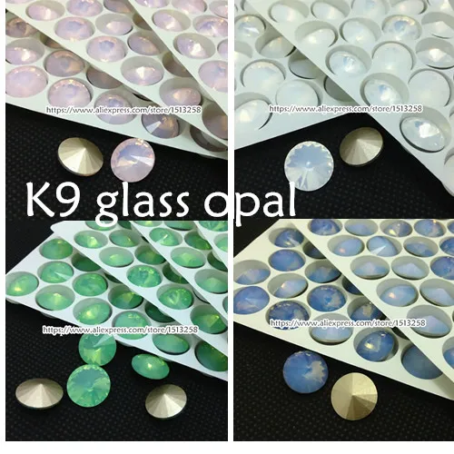 

High Quality 12mm,14mm,16mm Rivoli K9 Opal Round Glass Crystal Fancy Stone Pointed Back Jewelry Beads More Colors Opal