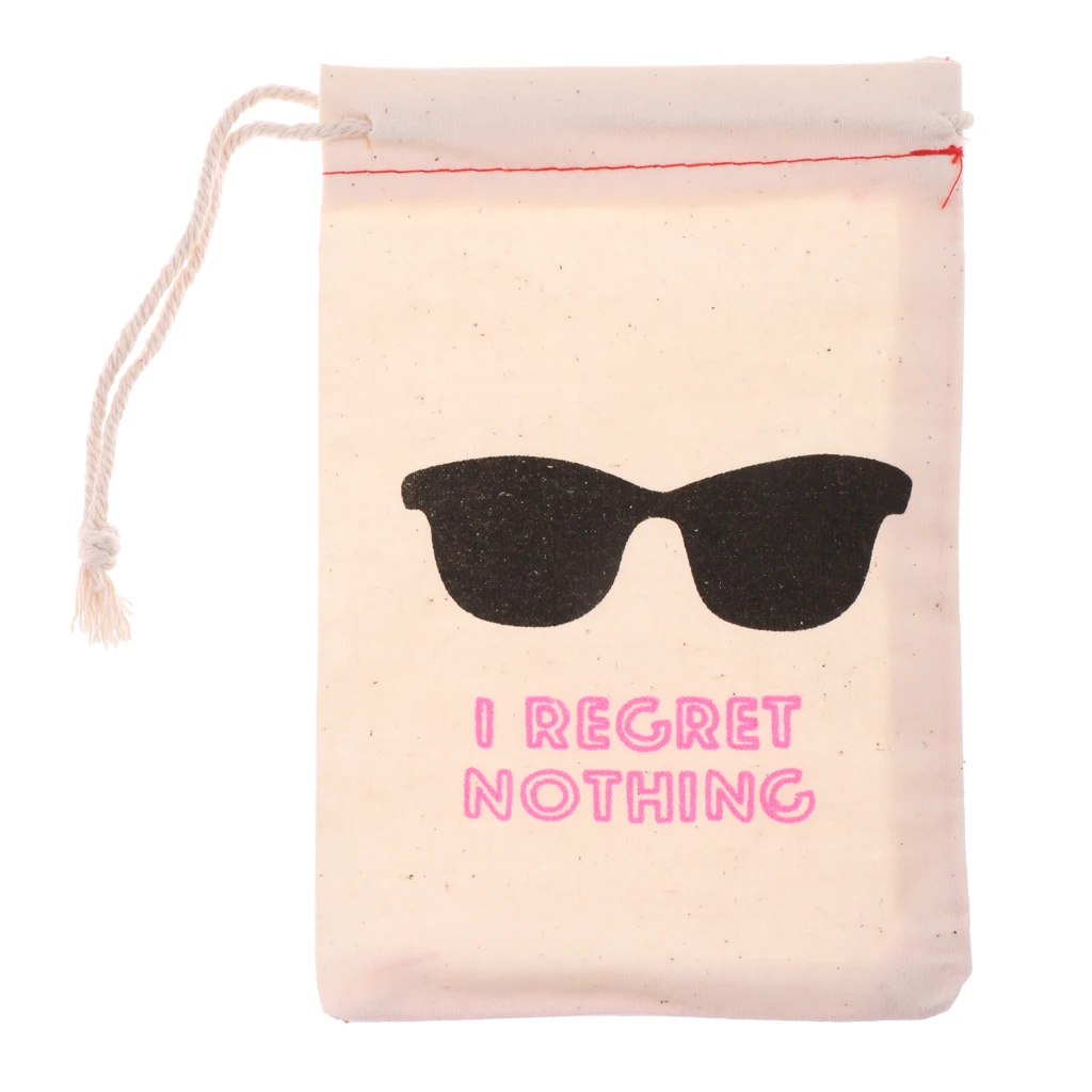 10 PCS Regret Nothing Cotton Muslin bags Hangover Kits Bachelorette Party Bag For party wedding prom Christmas party